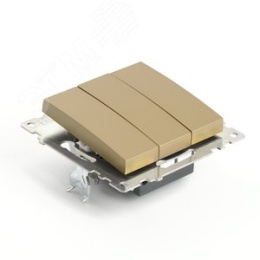 Выключатель STEKKER GLS10-7108-08, 3кл золото, (механизм) серия КАТРИН