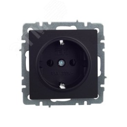 Розетка IEK BRITE 1-ная c/з черный