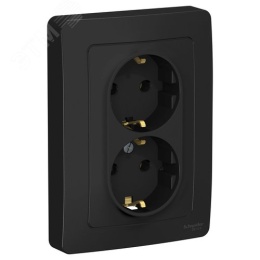Розетка BLANCA BLNRS001026 2-я с/з, антрацит, встройка