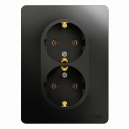 Розетка GLOSSA GSL000724 2-ая с/з антрацит