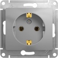 Розетка GLOSSA GSL000343 1ая c/з, механизм, алюминий