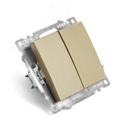 Переключатель STEKKER GLS10-7107-08, 2кл золото, (механизм) серия КАТРИН