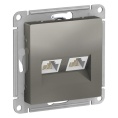 Розетка AtlasDesign ATN000985 RJ45+RJ45 сталь