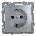 Розетка NILSON 24130417 СУ 1ая с\з серебро