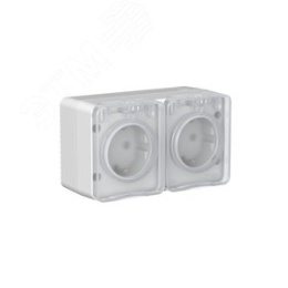 Розетка AtlasDesign PROFI54 ATN543026 2-ая с/з серый