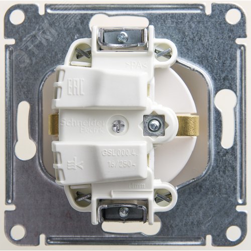 Розетка GLOSSA GSL000643 c/з, механизм, перламутр