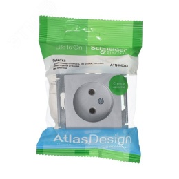 Розетка AtlasDesign ATN000341 1ная б/з алюминий