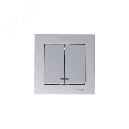 Выключатель AtlasDesign ATN000353 2кл с подсв., алюминий, механизм