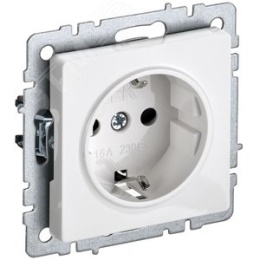 Розетка IEK BRITE 1-ная c/з белый