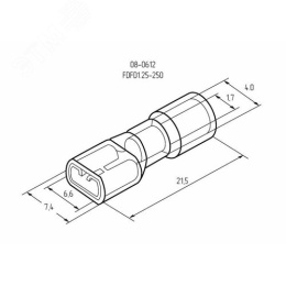 Клемма REXANT 08-0612 плоская полностью изолированная (гнездо) (0,5-1,5мм?)