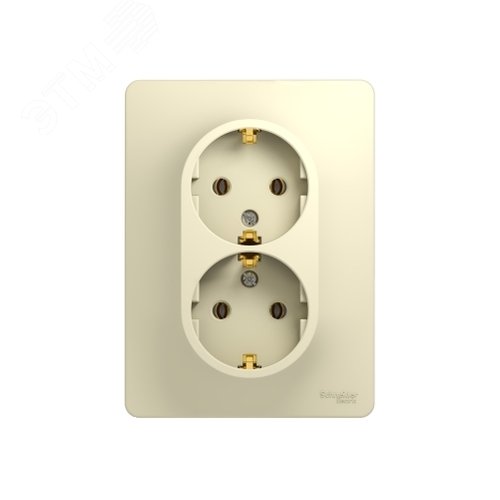 Розетка GLOSSA GSL000224 2-ая с/з бежевый