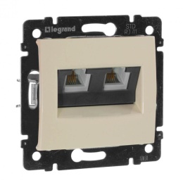 Legrand Valena 774339 Розетка 2-я TF 11*2 мех. сл.кость