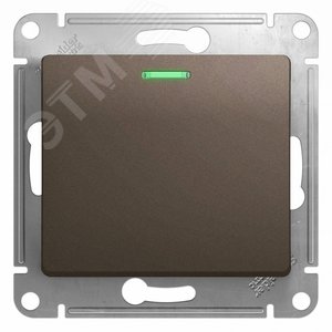 Выключатель GLOSSA GSL000813 1кл c инд., шоколад