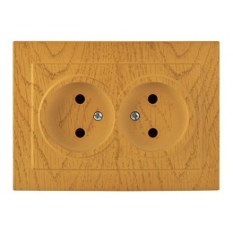 Розетка NILSON 24251024 СУ 2ая б/з. дуб новый