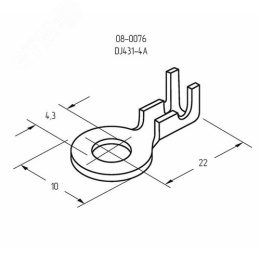 Наконечник REXANT 08-0076 кольцевой НК(d4.3mm) 0.5-0.8mm2 (dj431-4a)