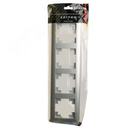 Рамка STEKKER PFR00-7004-03 4-я СЕРЕБРО пластик, серия КАТРИН