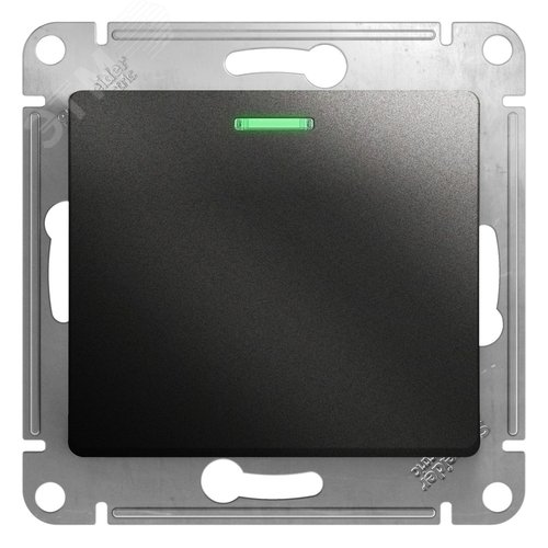 Выключатель GLOSSA GSL000713 1кл,c подсв. механизм, антрацит