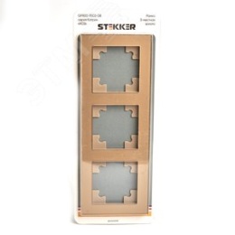 Рамка STEKKER GFR00-7003-08 3-я золото, серия КАТРИН