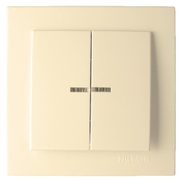 Выключатель NILSON 24121004 с подсв. СУ 2кл. крем 