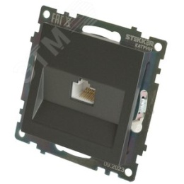 Розетка RJ-45 STEKKER GLS00-7107-06 графит, (механизм) серия КАТРИН