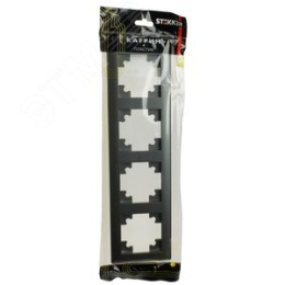 Рамка STEKKER PFR00-7004-06 4-я графит пластик, серия КАТРИН
