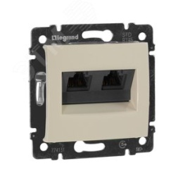 Розетка LEGRAND Valena 774131 2*RJ45 UTP Cat5e на захватах сл.кость
