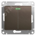 Выключатель GLOSSA GSL000853 2кл с инд., механизм, шоколад