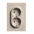 Розетка AtlasDesign ATN001224 2ая с/з песочный, механизм