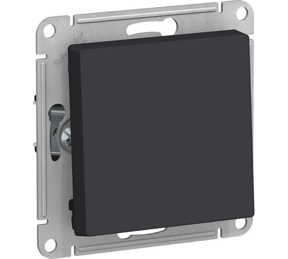 Кнопка нажимная AtlasDesign ATN001015 1кл, карбон, механизм