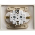 Розетка GLOSSA GSL000624 2ная c/з, перламутр