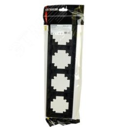 Рамка STEKKER PFR00-7004-05 4-я черная пластик, серия КАТРИН