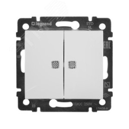 Legrand Valena 774428 выключатель 2кл с подсв. белый 