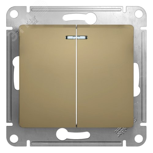 Выключатель GLOSSA GSL000453 2кл с подс., механизм, титан