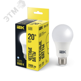 Лампа IEK LED20 A60-20W/6500/E27 