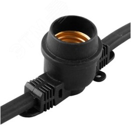 Гирлянда белт-лайт FERON 230V E27 шаг 50см IP65 200п. черная CL50-100