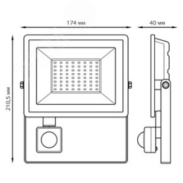 Прожектор GAUSS 628511350 50Вт 220-240В 6500k 3500Лм IP65 c датчиком