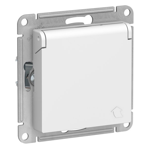 Розетка AtlasDesign ATN000146 с/з с крышкой белая