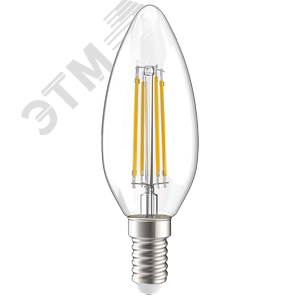 Лампа IEK LED7 7W С37 E14 3000K свеча филамент прозрачный