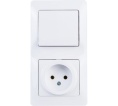 Блок GLOSSA GSL000160 розетка + 1кл выключатель белый