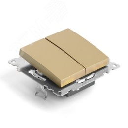 Выключатель STEKKER GLS10-7102-08 2кл золото, (механизм) серия КАТРИН