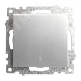 Переключатель STEKKER GLS10-7105-03, 1кл серебро, серия КАТРИН