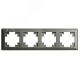 Рамка STEKKER PFR00-7004-06 4-я графит пластик, серия КАТРИН