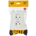 Розетка IEK BRITE 2-ная б/з белый