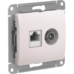 Розетка GLOSSA GSL000689 RJ45*2TV компьют.+двой.ТВ в рамку перламутр