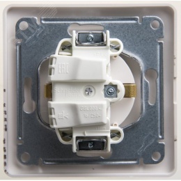 Розетка GLOSSA GSL000646 c/з штор., с крышкой, механизм перламутр