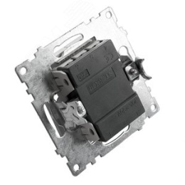 Выключатель STEKKER GLS10-7104-03 2кл серебро, (механизм) серия КАТРИН