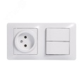 Блок GLOSSA GSL000172 розетка + 2кл выключатель белый