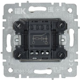 Выключатель IEK BRITE 1кл с подсв. белый