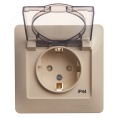 Розетка GLOSSA GSL000248 c/з с крышкой бежевый