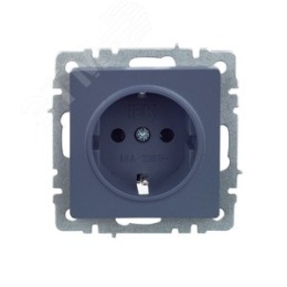 Розетка IEK BRITE 1-ная c/з маренго